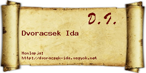 Dvoracsek Ida névjegykártya