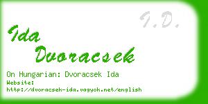 ida dvoracsek business card